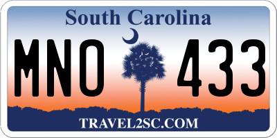 SC license plate MNO433