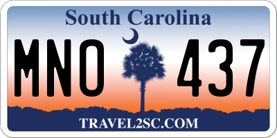 SC license plate MNO437
