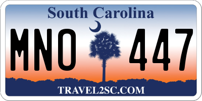 SC license plate MNO447