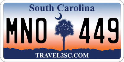 SC license plate MNO449
