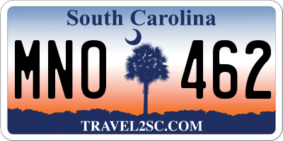 SC license plate MNO462