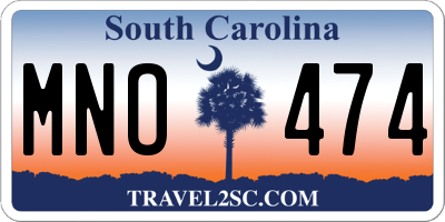 SC license plate MNO474