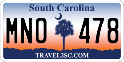 SC license plate MNO478