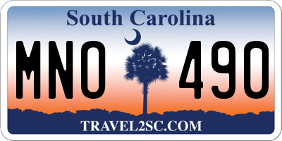 SC license plate MNO490