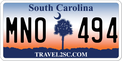 SC license plate MNO494