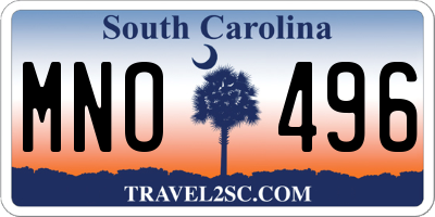 SC license plate MNO496
