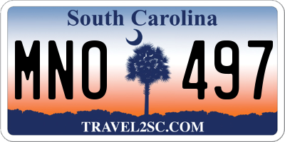 SC license plate MNO497