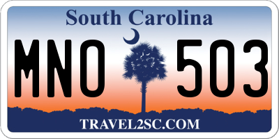 SC license plate MNO503