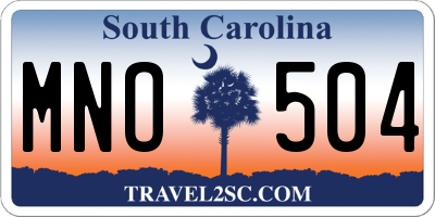 SC license plate MNO504