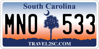 SC license plate MNO533