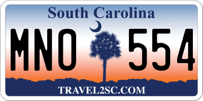 SC license plate MNO554