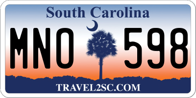 SC license plate MNO598