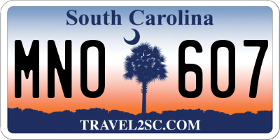 SC license plate MNO607