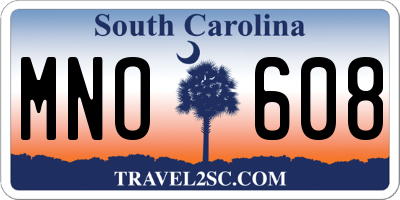 SC license plate MNO608