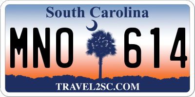 SC license plate MNO614