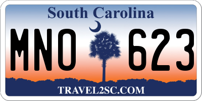SC license plate MNO623