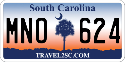 SC license plate MNO624