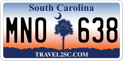 SC license plate MNO638