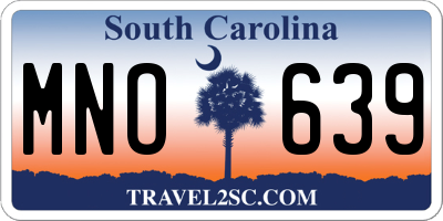 SC license plate MNO639