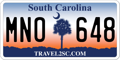 SC license plate MNO648