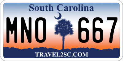 SC license plate MNO667