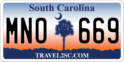 SC license plate MNO669