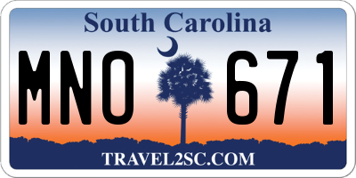 SC license plate MNO671