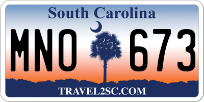 SC license plate MNO673