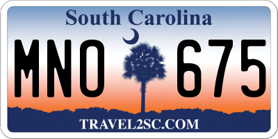 SC license plate MNO675