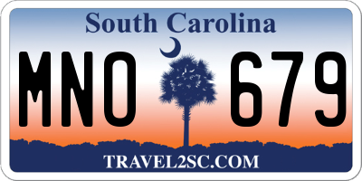 SC license plate MNO679