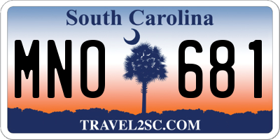 SC license plate MNO681
