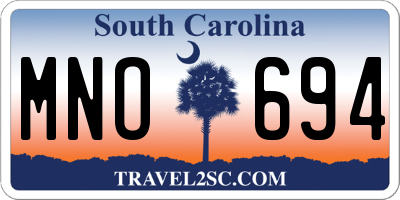 SC license plate MNO694