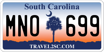 SC license plate MNO699