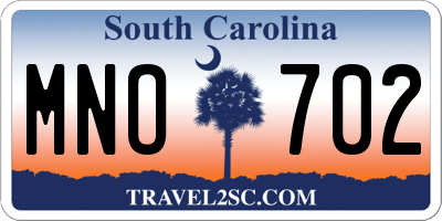 SC license plate MNO702