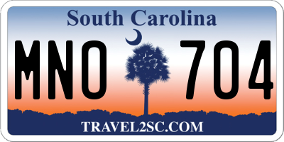 SC license plate MNO704