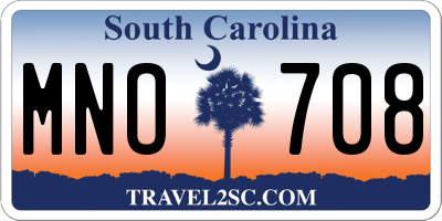 SC license plate MNO708