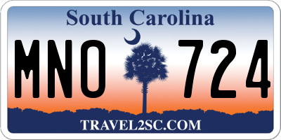SC license plate MNO724
