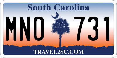 SC license plate MNO731
