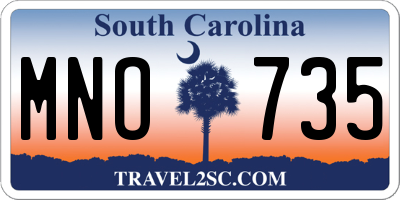 SC license plate MNO735