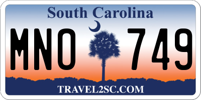 SC license plate MNO749