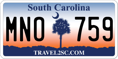 SC license plate MNO759
