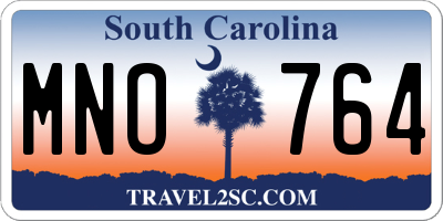 SC license plate MNO764