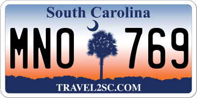 SC license plate MNO769