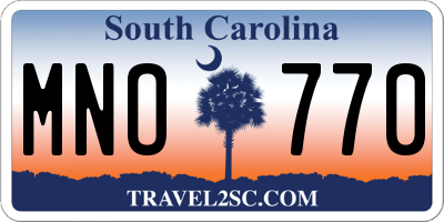 SC license plate MNO770