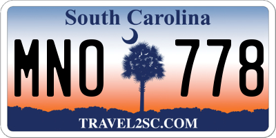 SC license plate MNO778