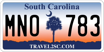 SC license plate MNO783