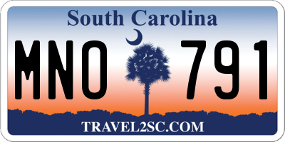 SC license plate MNO791