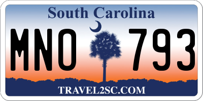 SC license plate MNO793