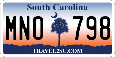 SC license plate MNO798