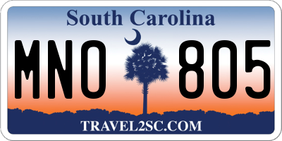 SC license plate MNO805